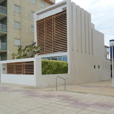 Modern house at the beach in Denia, Alicante, Spain.